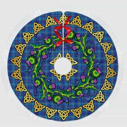 ScotsTee Shop Scottish Mercer Modern Thistle Celtic Knot Tartan Christmas Tree Skirt