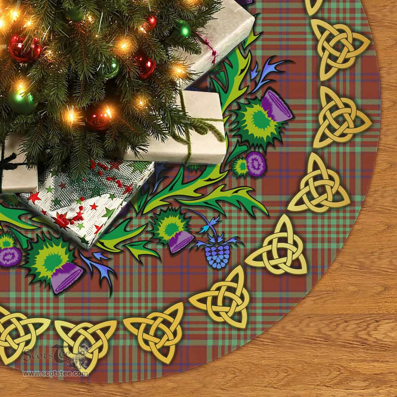 ScotsTee Shop Scottish MacGillivray Hunting Ancient Thistle Celtic Knot Tartan Christmas Tree Skirt