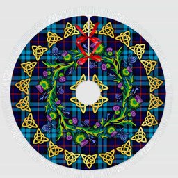 ScotsTee Shop Scottish McCorquodale Thistle Celtic Knot Tartan Christmas Tree Skirt