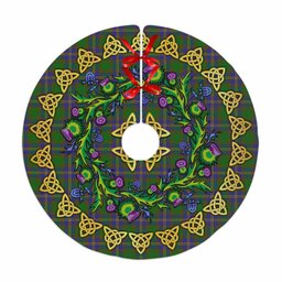 ScotsTee Shop Scottish Strange of Balkaskie Thistle Celtic Knot Tartan Christmas Tree Skirt