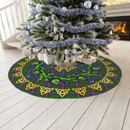 ScotsTee Shop Scottish Strange of Balkaskie Thistle Celtic Knot Tartan Christmas Tree Skirt