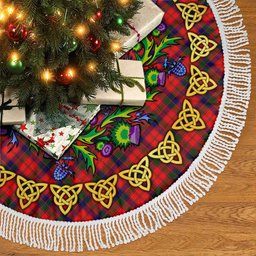 ScotsTee Shop Scottish Robertson Modern Thistle Celtic Knot Tartan Christmas Tree Skirt