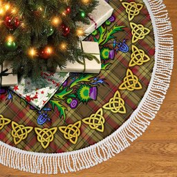 ScotsTee Shop Scottish MacMillan Old Weathered Thistle Celtic Knot Tartan Christmas Tree Skirt