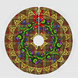 ScotsTee Shop Scottish MacMillan Old Weathered Thistle Celtic Knot Tartan Christmas Tree Skirt