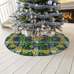 ScotsTee Shop Scottish MacKenzie Dress Modern Thistle Celtic Knot Tartan Christmas Tree Skirt