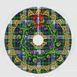 ScotsTee Shop Scottish MacKenzie Dress Modern Thistle Celtic Knot Tartan Christmas Tree Skirt