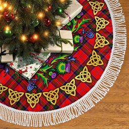 ScotsTee Shop Scottish MacGillivray Modern Thistle Celtic Knot Tartan Christmas Tree Skirt