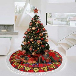 ScotsTee Shop Scottish MacGillivray Modern Thistle Celtic Knot Tartan Christmas Tree Skirt