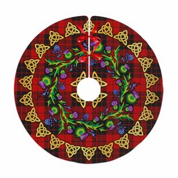 ScotsTee Shop Scottish MacLeod of Raasay Thistle Celtic Knot Tartan Christmas Tree Skirt