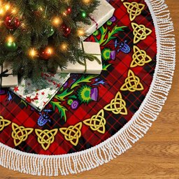 ScotsTee Shop Scottish MacLeod of Raasay Thistle Celtic Knot Tartan Christmas Tree Skirt