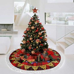 ScotsTee Shop Scottish MacLeod of Raasay Thistle Celtic Knot Tartan Christmas Tree Skirt