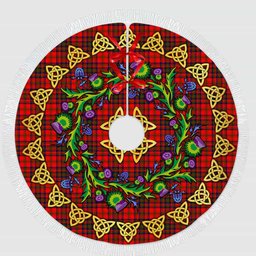 ScotsTee Shop Scottish Matheson Modern Thistle Celtic Knot Tartan Christmas Tree Skirt