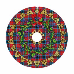 ScotsTee Shop Scottish MacTavish Modern Thistle Celtic Knot Tartan Christmas Tree Skirt