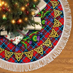ScotsTee Shop Scottish MacTavish Modern Thistle Celtic Knot Tartan Christmas Tree Skirt