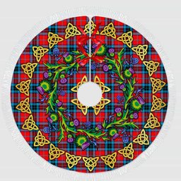 ScotsTee Shop Scottish MacTavish Modern Thistle Celtic Knot Tartan Christmas Tree Skirt