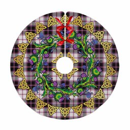 ScotsTee Shop Scottish MacPherson Hunting Modern Thistle Celtic Knot Tartan Christmas Tree Skirt
