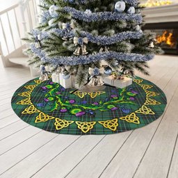 ScotsTee Shop Scottish MacLean Hunting Ancient Thistle Celtic Knot Tartan Christmas Tree Skirt