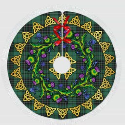 ScotsTee Shop Scottish MacLean Hunting Ancient Thistle Celtic Knot Tartan Christmas Tree Skirt