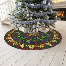 ScotsTee Shop Scottish MacKintosh Hunting Modern Thistle Celtic Knot Tartan Christmas Tree Skirt