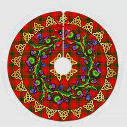 ScotsTee Shop Scottish MacQuarrie Modern Thistle Celtic Knot Tartan Christmas Tree Skirt