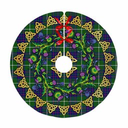 ScotsTee Shop Scottish MacIntyre Hunting Modern Thistle Celtic Knot Tartan Christmas Tree Skirt