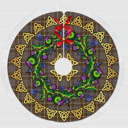 ScotsTee Shop Scottish MacIntyre Hunting Weathered Thistle Celtic Knot Tartan Christmas Tree Skirt