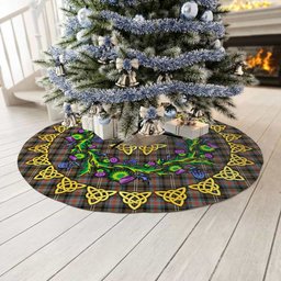 ScotsTee Shop Scottish Sutherland Weathered Thistle Celtic Knot Tartan Christmas Tree Skirt