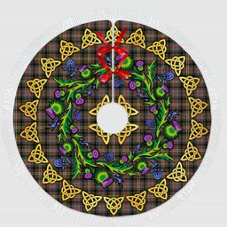 ScotsTee Shop Scottish Sutherland Weathered Thistle Celtic Knot Tartan Christmas Tree Skirt