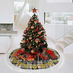 ScotsTee Shop Scottish MacPherson Dress Ancient Thistle Celtic Knot Tartan Christmas Tree Skirt