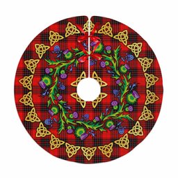 ScotsTee Shop Scottish Wemyss Modern Thistle Celtic Knot Tartan Christmas Tree Skirt