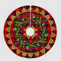 ScotsTee Shop Scottish Wemyss Modern Thistle Celtic Knot Tartan Christmas Tree Skirt