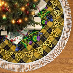 ScotsTee Shop Scottish MacLeod of Lewis Ancient Thistle Celtic Knot Tartan Christmas Tree Skirt