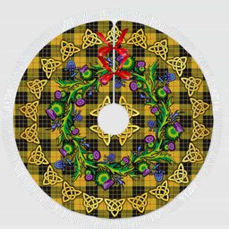 ScotsTee Shop Scottish MacLeod of Lewis Ancient Thistle Celtic Knot Tartan Christmas Tree Skirt