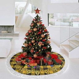 ScotsTee Shop Scottish MacLeod of Lewis Ancient Thistle Celtic Knot Tartan Christmas Tree Skirt