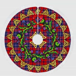 ScotsTee Shop Scottish Wishart Dress Thistle Celtic Knot Tartan Christmas Tree Skirt