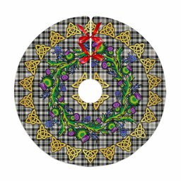 ScotsTee Shop Scottish Scott Black & White Ancient Thistle Celtic Knot Tartan Christmas Tree Skirt