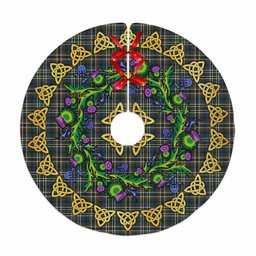 ScotsTee Shop Scottish Scott Green Modern Thistle Celtic Knot Tartan Christmas Tree Skirt