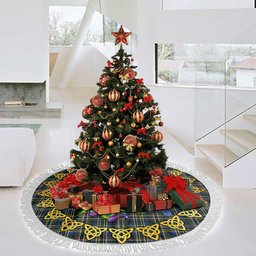 ScotsTee Shop Scottish Scott Green Modern Thistle Celtic Knot Tartan Christmas Tree Skirt