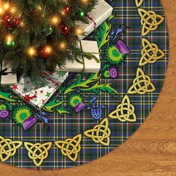 ScotsTee Shop Scottish Scott Green Modern Thistle Celtic Knot Tartan Christmas Tree Skirt