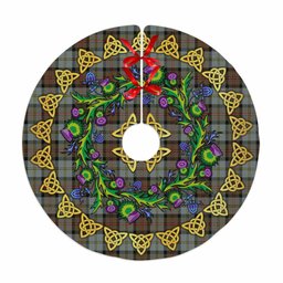 ScotsTee Shop Scottish MacLeod of Harris Weathered Thistle Celtic Knot Tartan Christmas Tree Skirt
