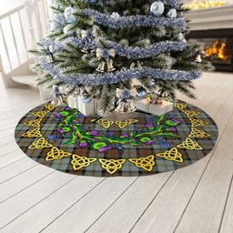 ScotsTee Shop Scottish MacLeod of Harris Weathered Thistle Celtic Knot Tartan Christmas Tree Skirt