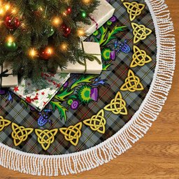 ScotsTee Shop Scottish MacLeod of Harris Weathered Thistle Celtic Knot Tartan Christmas Tree Skirt