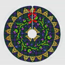 ScotsTee Shop Scottish Sinclair Hunting Modern Thistle Celtic Knot Tartan Christmas Tree Skirt