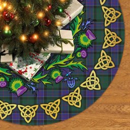 ScotsTee Shop Scottish Sinclair Hunting Modern Thistle Celtic Knot Tartan Christmas Tree Skirt