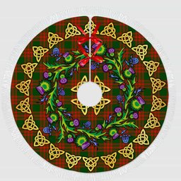 ScotsTee Shop Scottish Menzies Green Modern Thistle Celtic Knot Tartan Christmas Tree Skirt