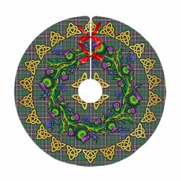 ScotsTee Shop Scottish MacFarlane Hunting Ancient Thistle Celtic Knot Tartan Christmas Tree Skirt