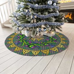 ScotsTee Shop Scottish MacFarlane Hunting Ancient Thistle Celtic Knot Tartan Christmas Tree Skirt
