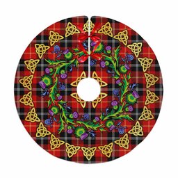 ScotsTee Shop Scottish Marjoribanks Thistle Celtic Knot Tartan Christmas Tree Skirt