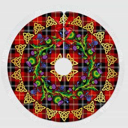 ScotsTee Shop Scottish Marjoribanks Thistle Celtic Knot Tartan Christmas Tree Skirt