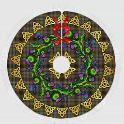 ScotsTee Shop Scottish Stewart Hunting Weathered Thistle Celtic Knot Tartan Christmas Tree Skirt